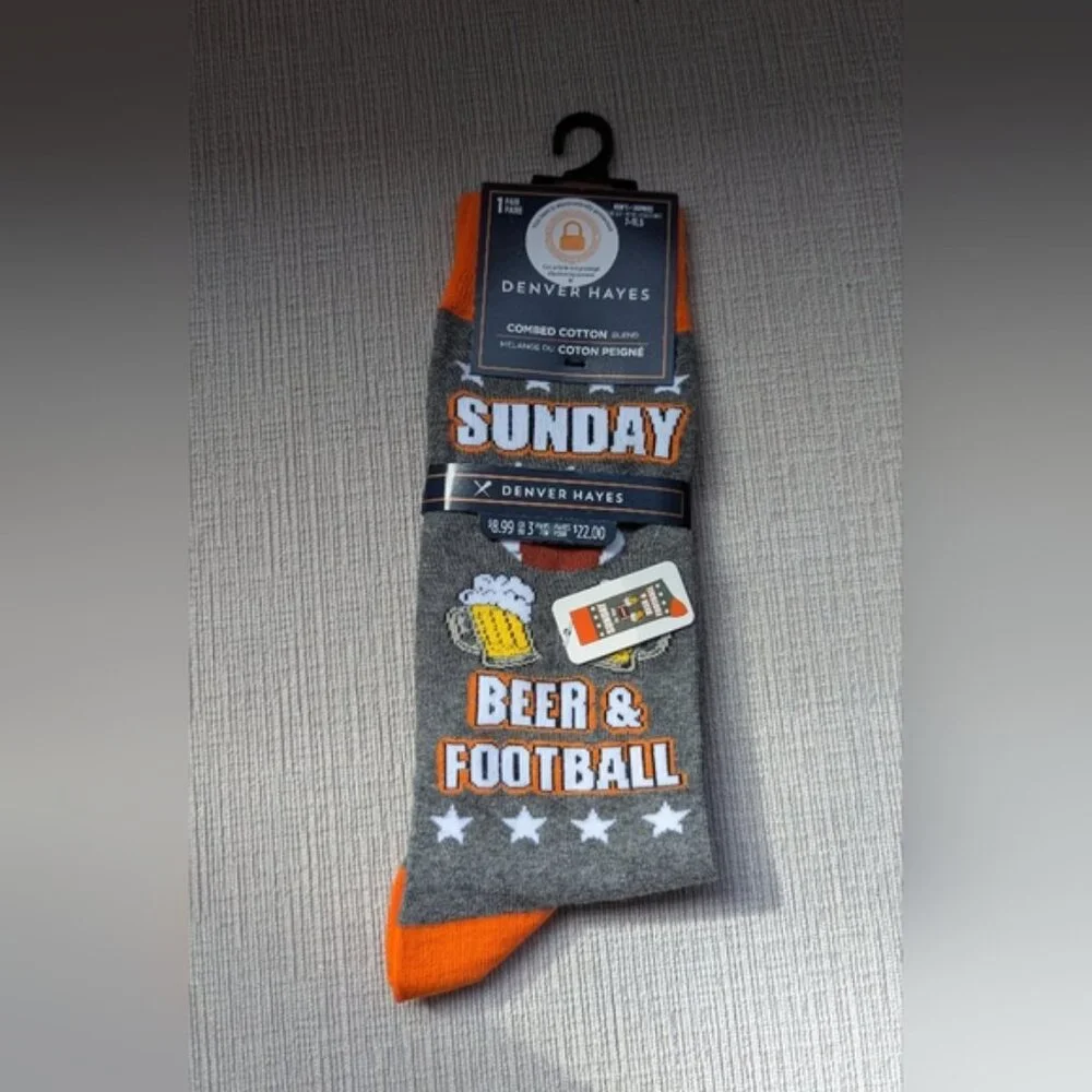 Brand New Mens Sunday Beer & Football Socks - Size 7-11.5 - Picture 1 of 2